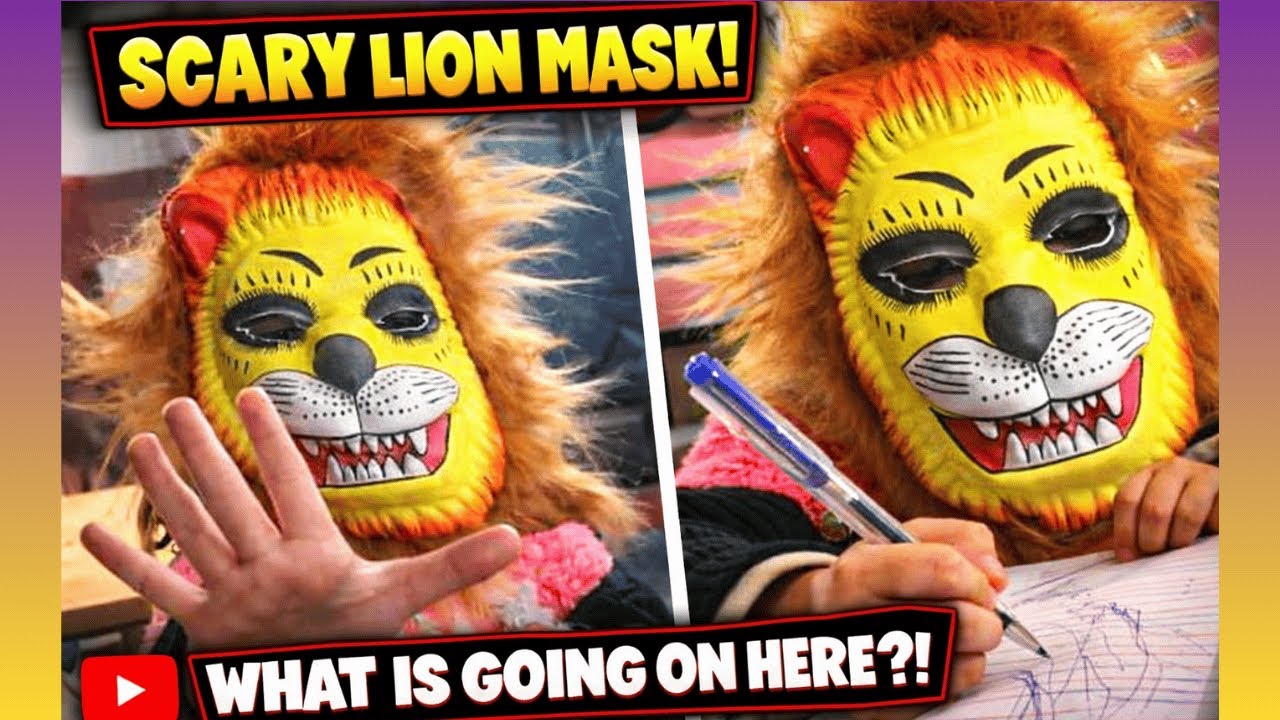 SCARY LION MASK 🦁 😄 Funny Lion Mask Fun #shahzadishoomkaka #bhoot  #foryou #foryoupage #mask