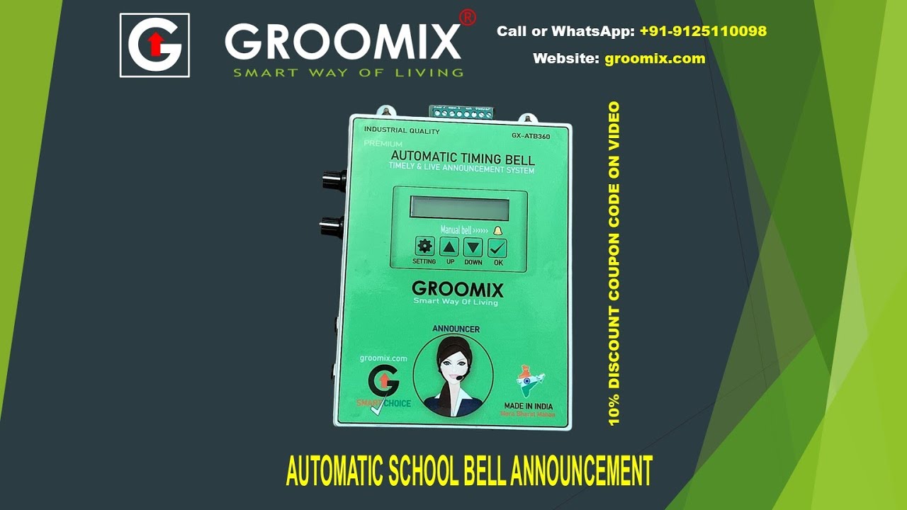 Groomix Automatic Announcement system in Hindi & English Voice for Schools, industries (ATB360-60W)