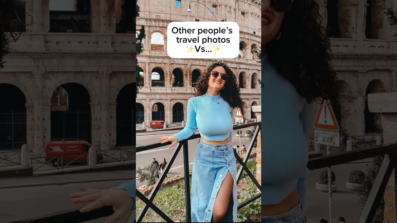 NORMAL 😂People&rsquo;s Travel Photos 📸VS MINE #funny #comedy #travelcomedy