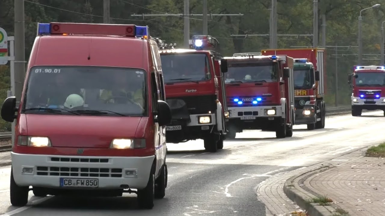 Cottbus: Attacke im Zug + Gefahrgutunfall - Einsatzübung 