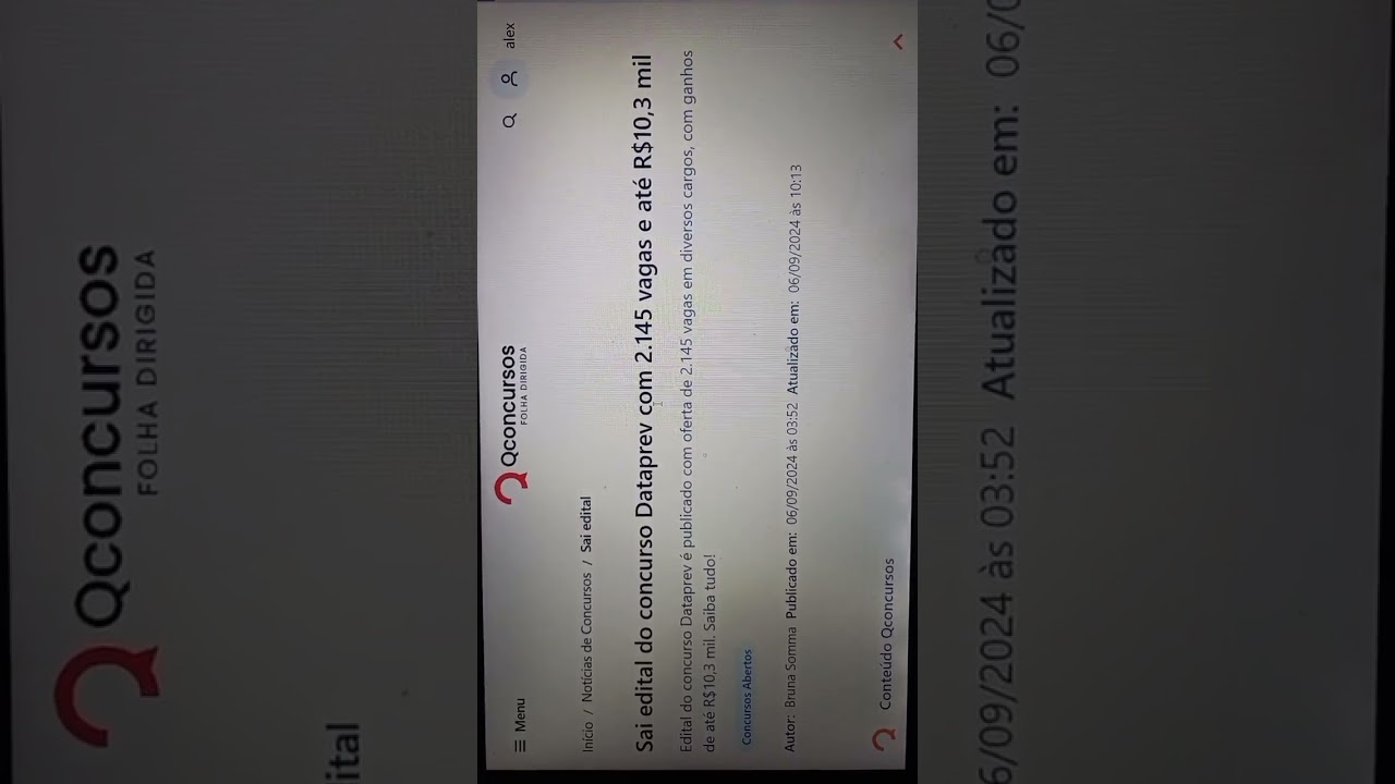 DATAPREV - SAIU EDITAL:
