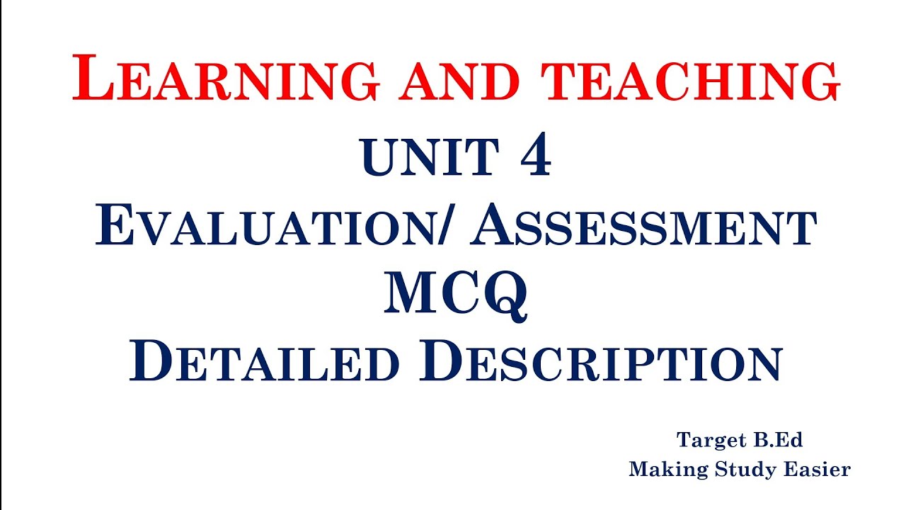Learning and Teaching Unit 4 MCQ'S