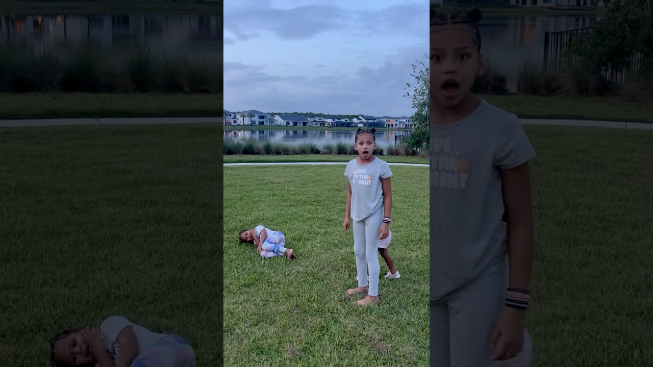 Dad catches daughters playing tag then big sister does this #shorts