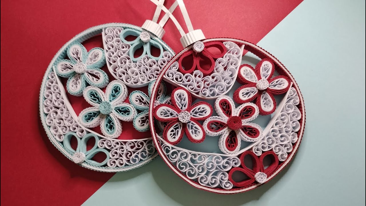 Quilling Christmas Ball 2D | Ornaments | Tutorial | Step by step | DIY | Paper Craft