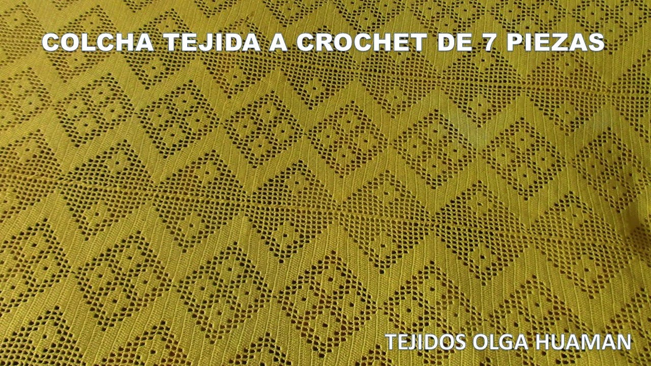 Colcha o cubrecama tejida a crochet de 7 piezas fácil de tejer paso a paso