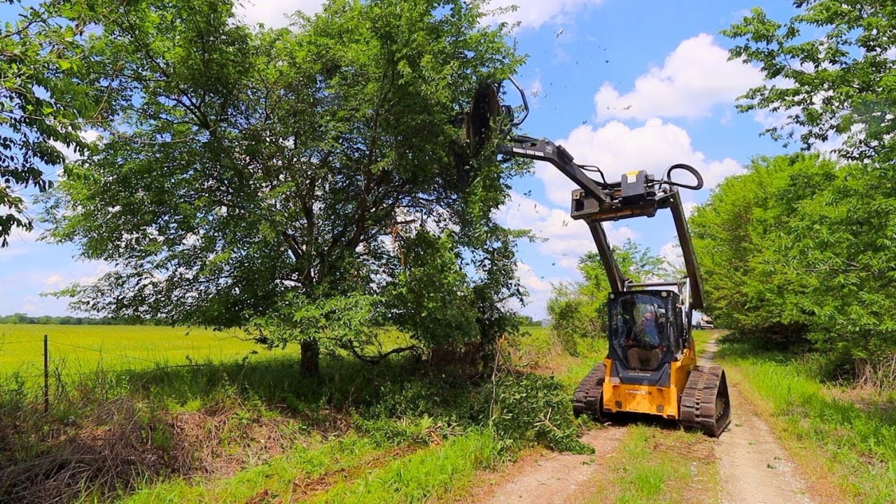 Shredding Trees with a Swing Arm Boom Mower