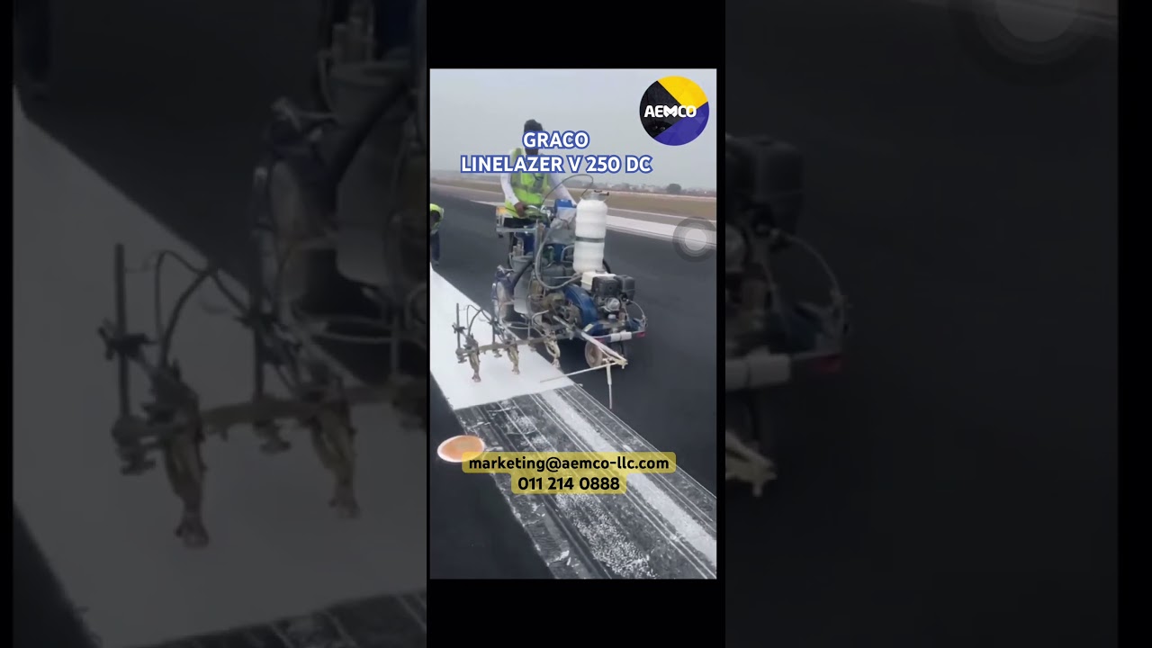 Watch how line marking is done in Airport Runway. GRACO LINELAZER 250 DC is used. AEMCO #linemarking