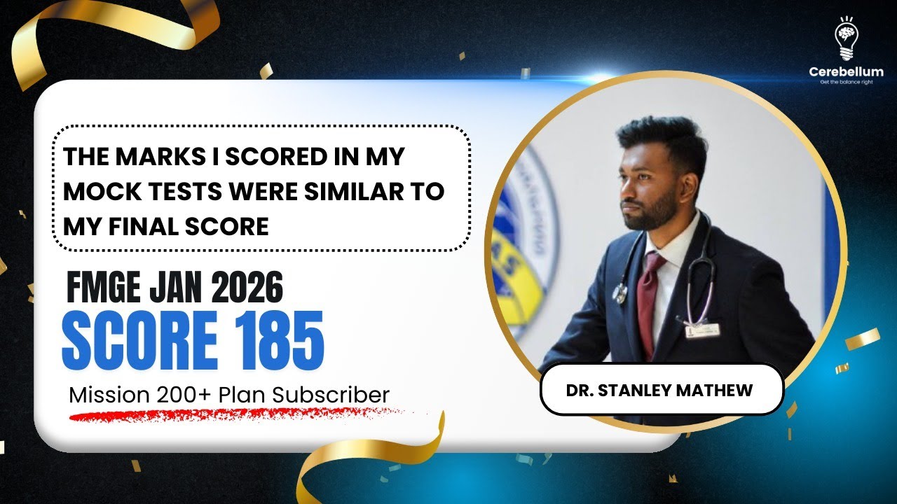 The marks I scored in my mock tests were similar to my final score | Dr. Stanley Mathew