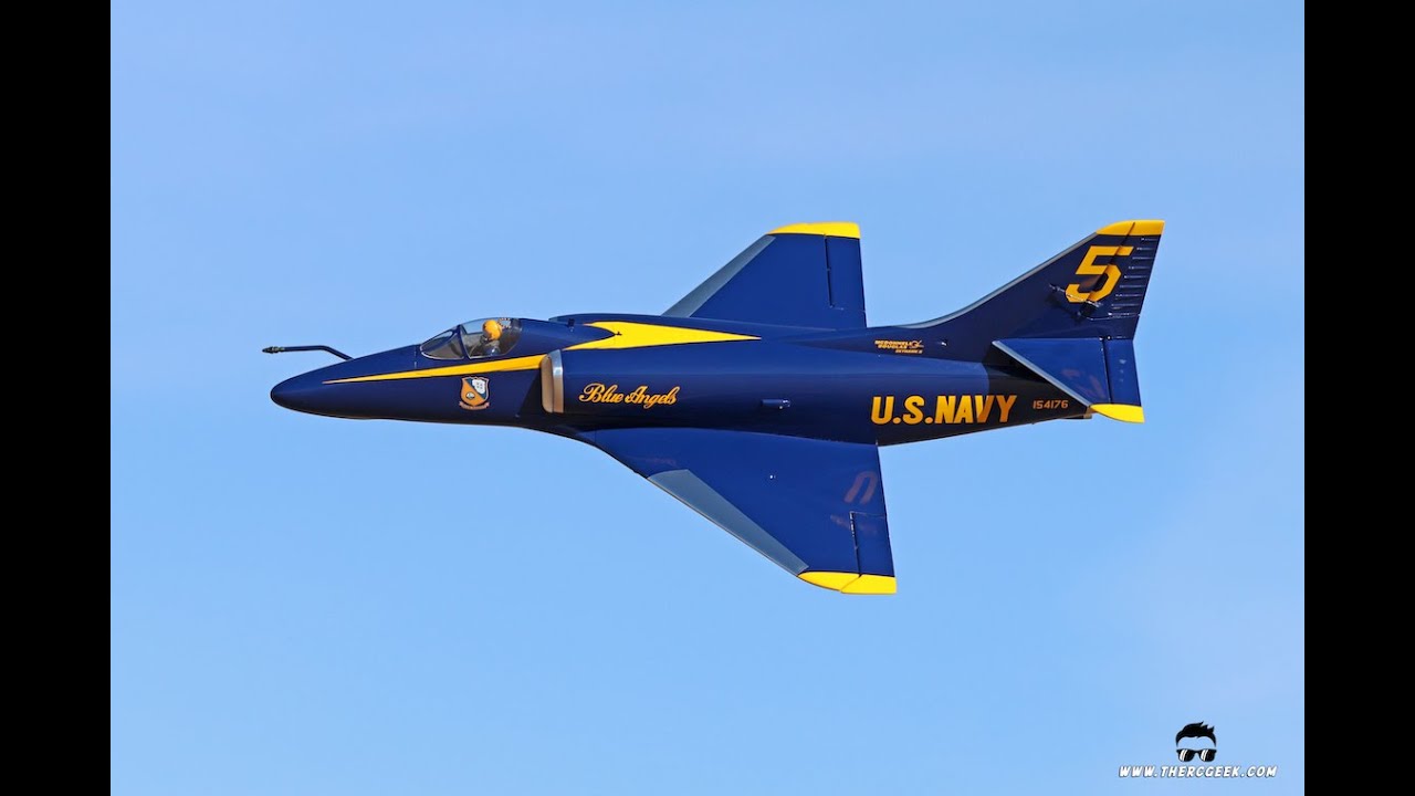 Corsair Nut's Freewing Blue Angels A-4 Skyhawk (Full Refinish) Flight at Rabbit Dry Lake
