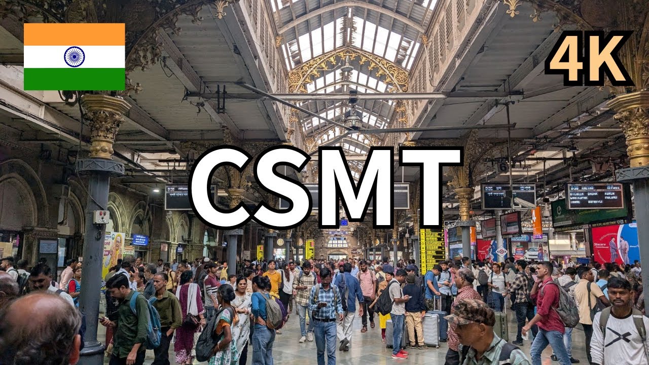 【Прогулка по станции Мумбаи 4K】 Внутри CSMT – Chhatrapati Shivaji Maharaj Terminus