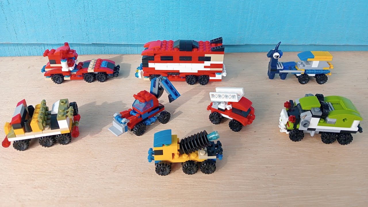 Mainan Lego Pesawat, Helikopter, Jeep, Kereta Api, Buldozer, Kapal Polisi, Optimus prime, Boat #119