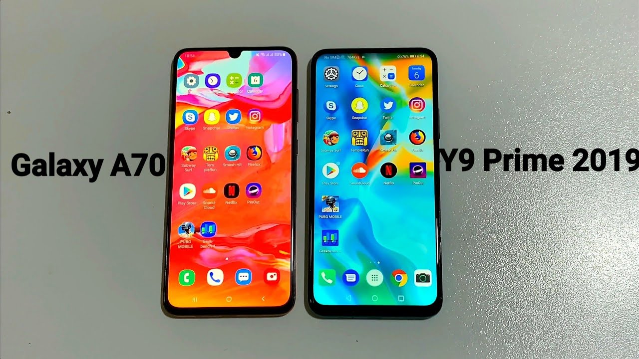 Samsung Galaxy A70 vs Huawei Y9 Prime 2019 - Speed Test!! (4K)