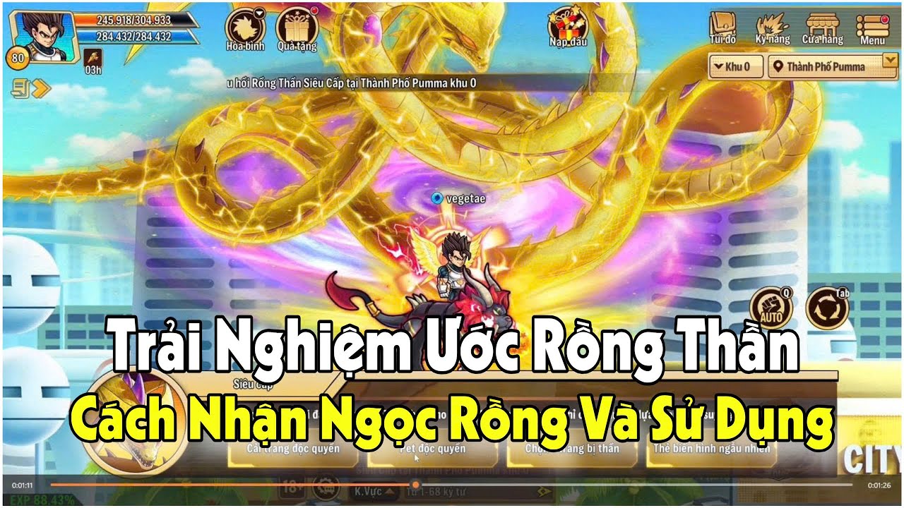 Vụ Trụ Đại Chiến - Trải Nghiệm Chức Năng Rồng Thần - Cách Nhận Và Sử Dụng Ngọc Rồng !