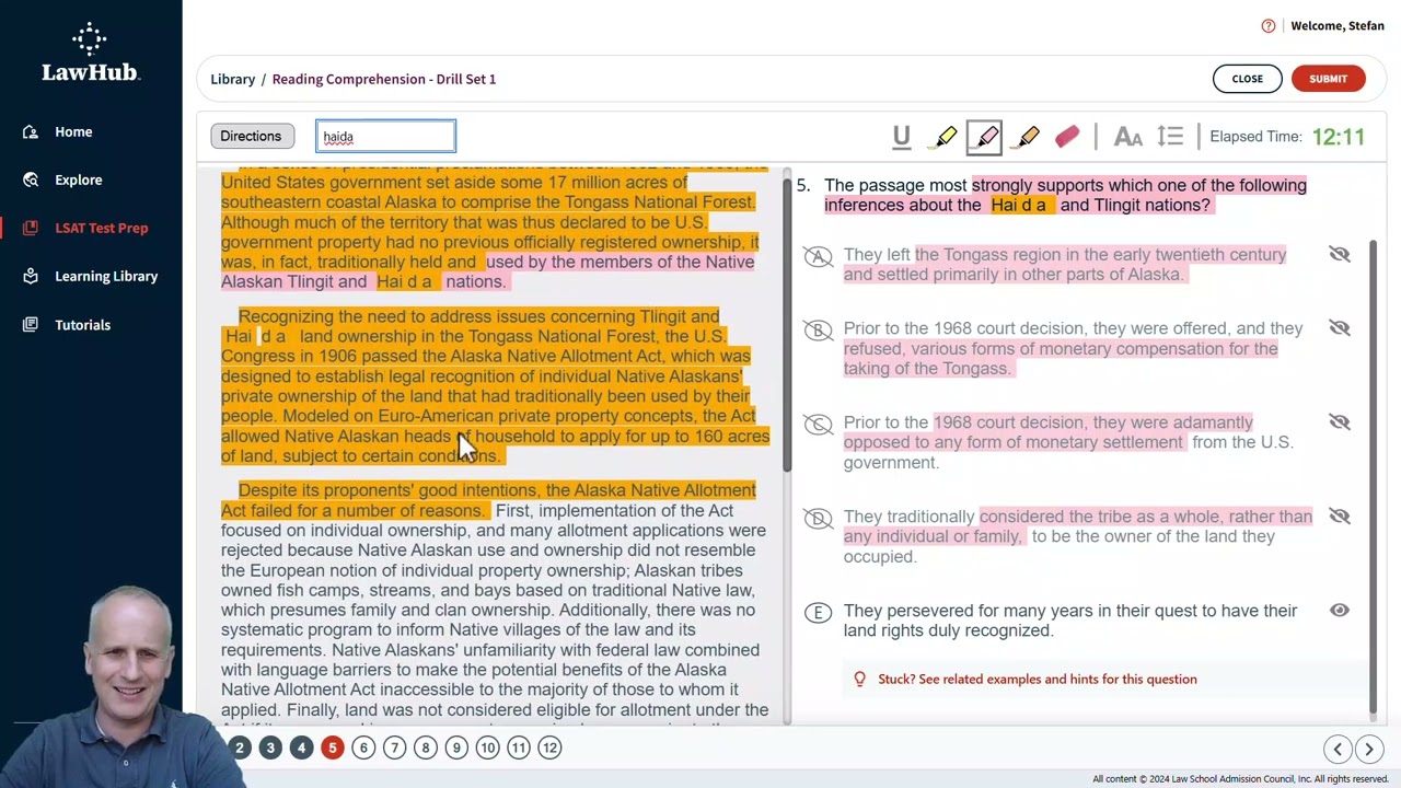 Как ответить на три вопроса по выводу LSAT, используя LawHub Reading Comprehension Exercise Set 1