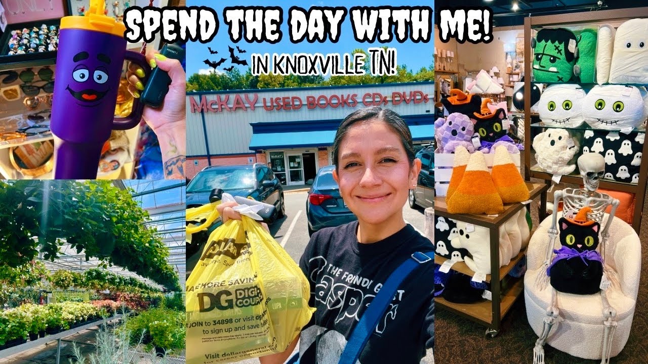 Spend the Day with Me in Knoxville TN!🖤 Shopping vlog!✨ Spooky books, Plants, Halloween & More!📚
