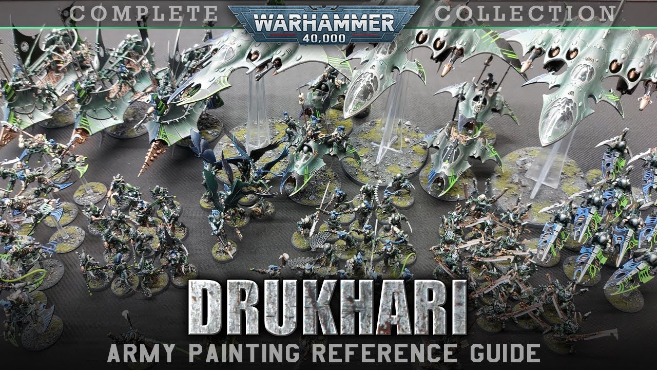 Drukhari (Dark Eldar) Army Painting Reference Video Warhammer 40K FRONT/BACK/SIDE View