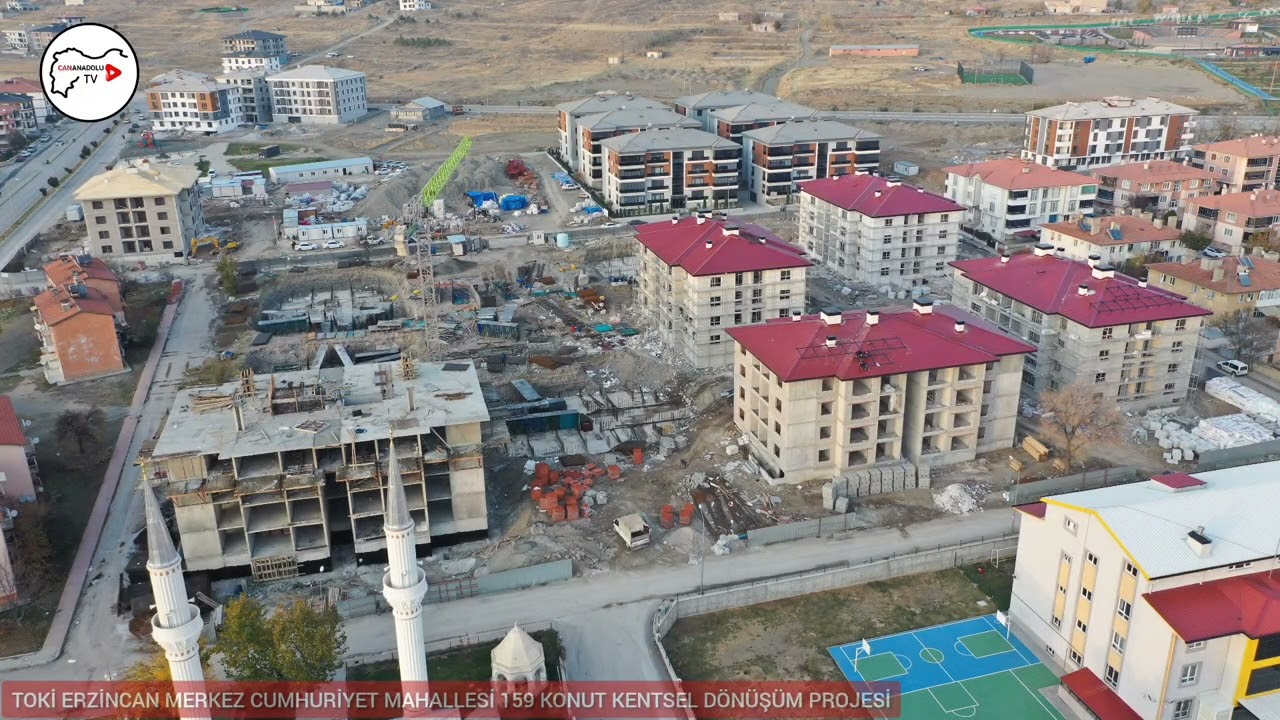 TOKİ Erzincan Merkez Cumhuriyet Mah. 159 Konut Kentsel Dönüşüm Projesi'nde Çalışmalar Hızla Sürüyor