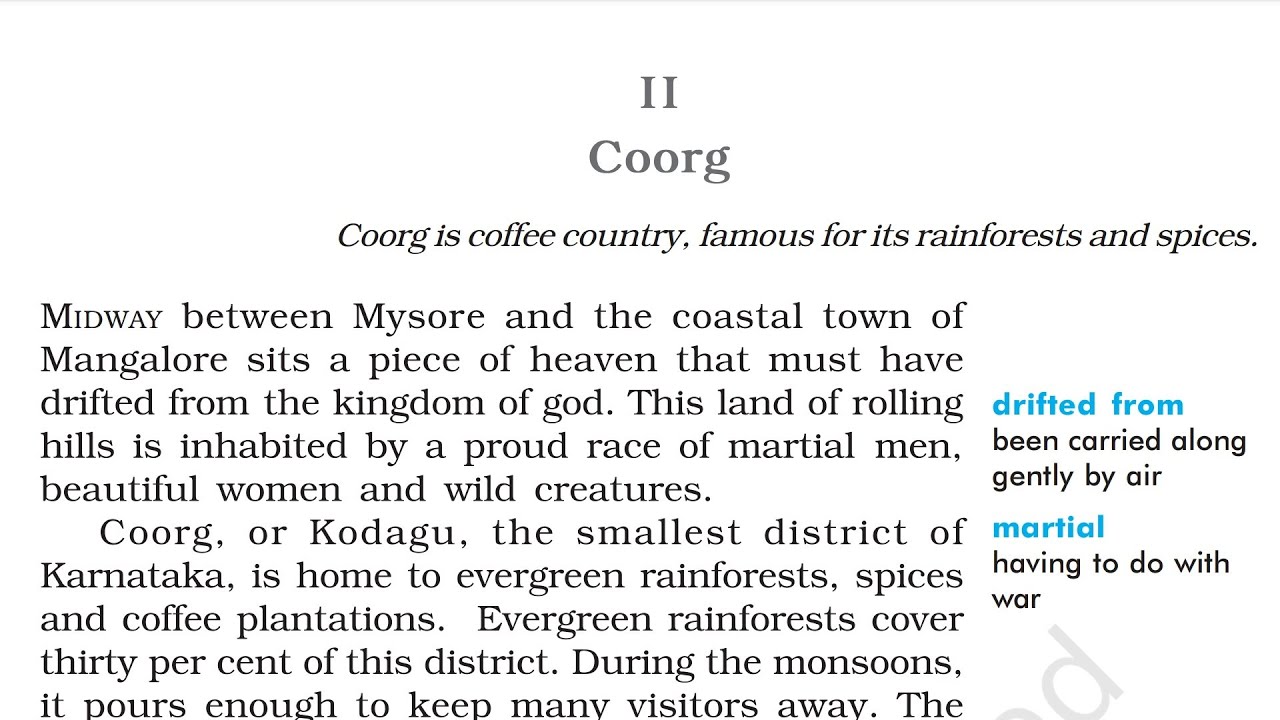 Coorg | Glimpses of India Part 2 | Class 10 English | First Flight