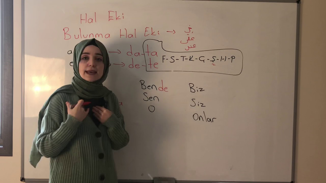 Bulunma Hal Eki (-da,-de,-ta,-te)  لاحقة الحالة  ؛ عند، في، على