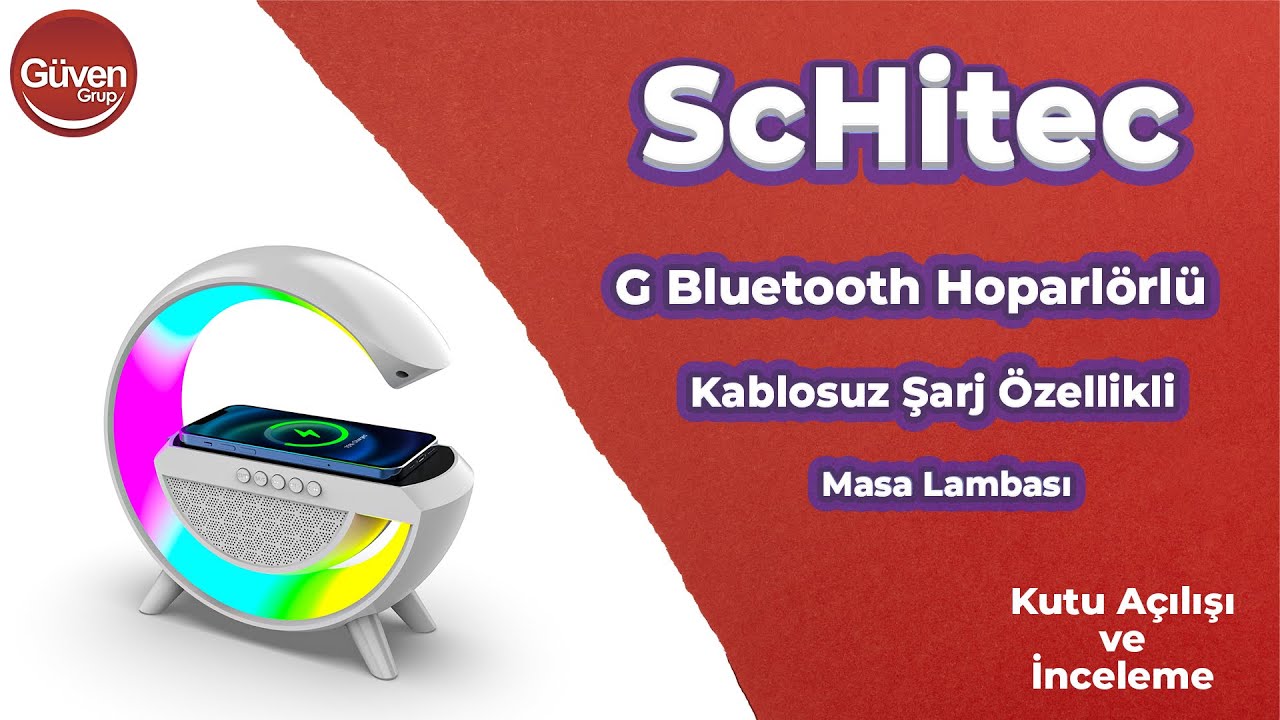 ScHitec G Bluetooth Hoparlörlü Kablosuz Şarj Özellikli Masa Lambası | Kutu Açılışı ve İnceleme.