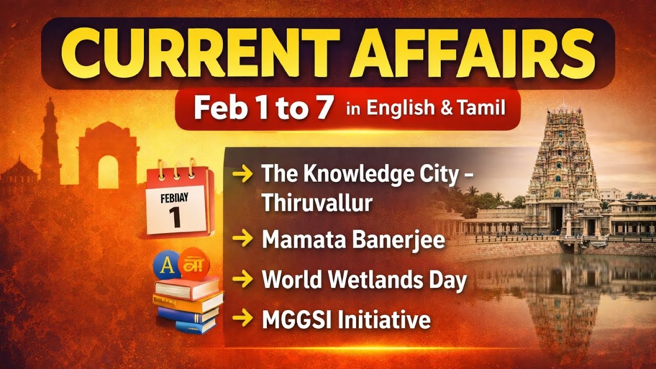 Feb 1–7 Current Affairs | TNPSC Group 2, 2A, 4 | weekly CA