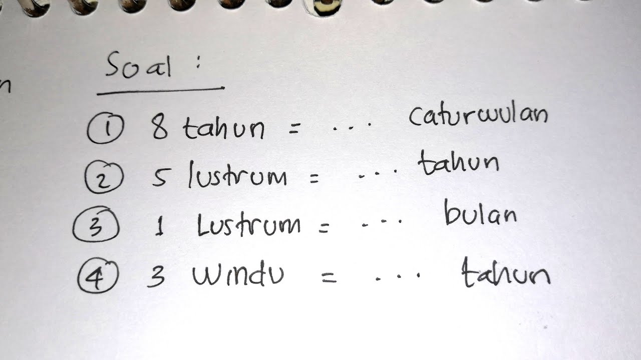 Dasawarsa Windu Lustrum dan Catur Wulan | Matematika SD
