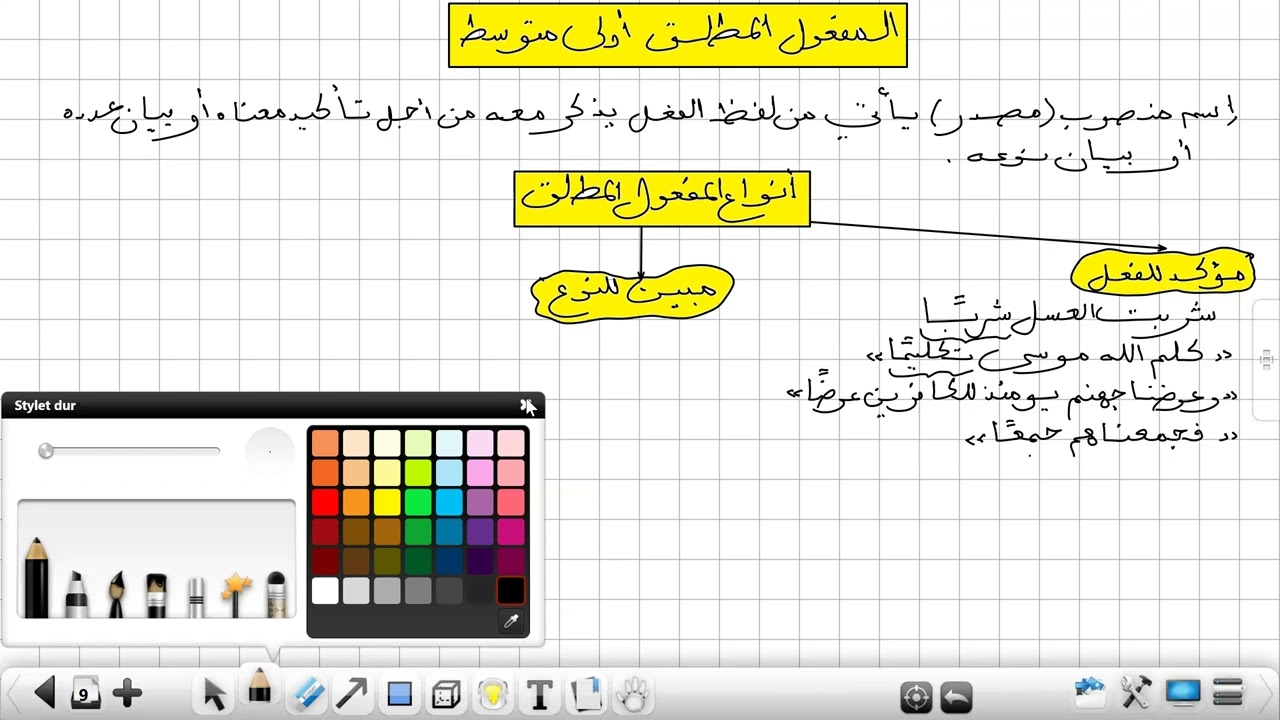 المفعول المطلق و أنواعه أولى متوسط