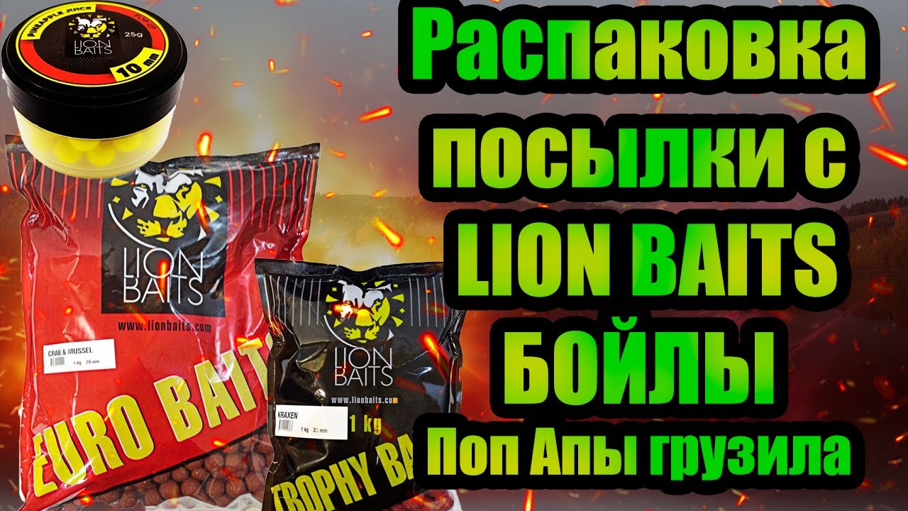 Распаковка посылки LION BAITS бойлы поп апы грузила