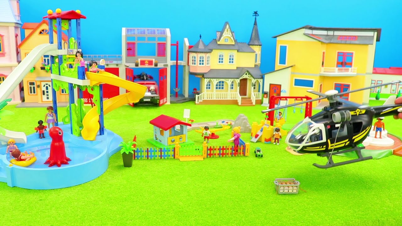 Playmobil SEK Polizeiautos, Feuerwehrautos & Krankenwagen beim Kinder Spielplatz, Spielzeug Unboxing