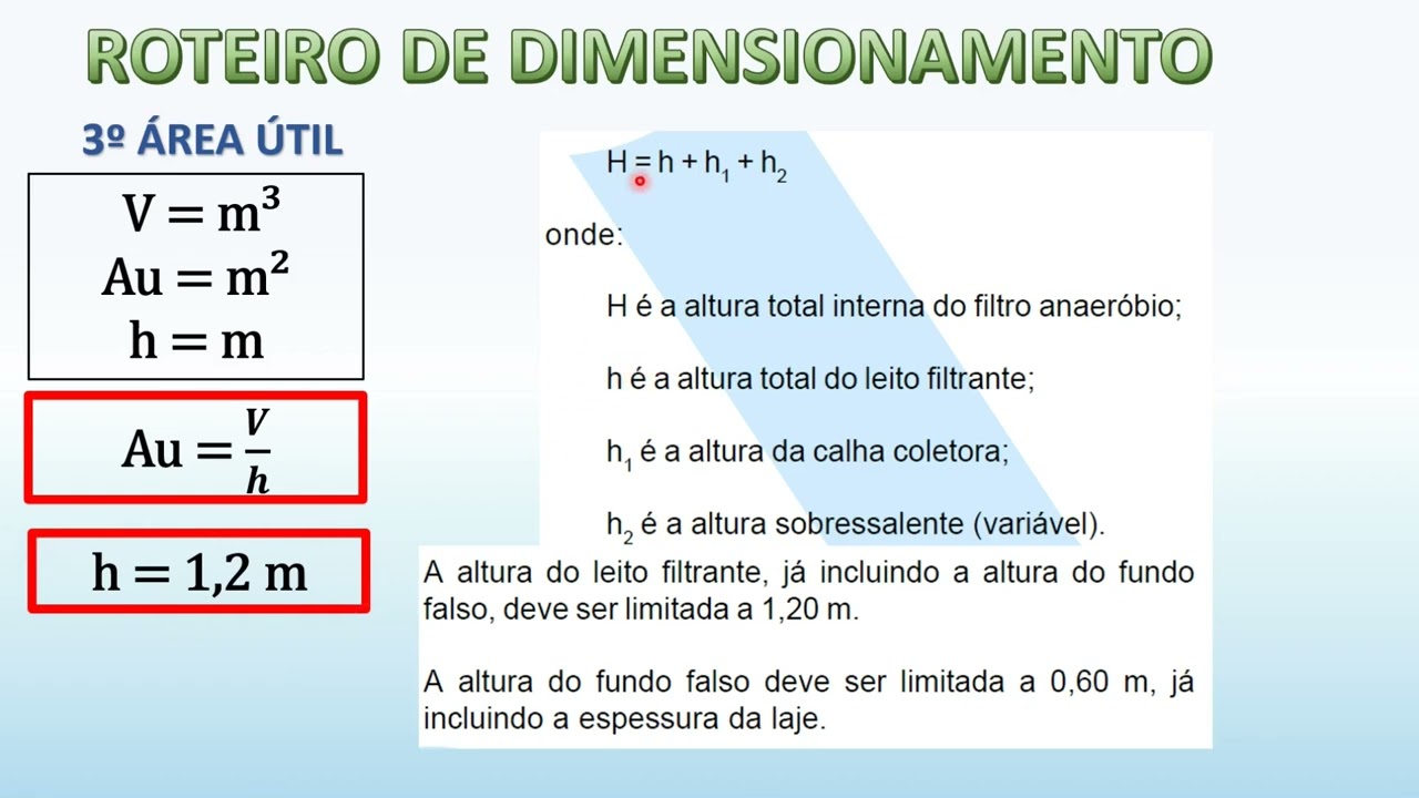 COMO DIMENSIONAR FILTRO BIOLÓGICO ANAERÓBIO