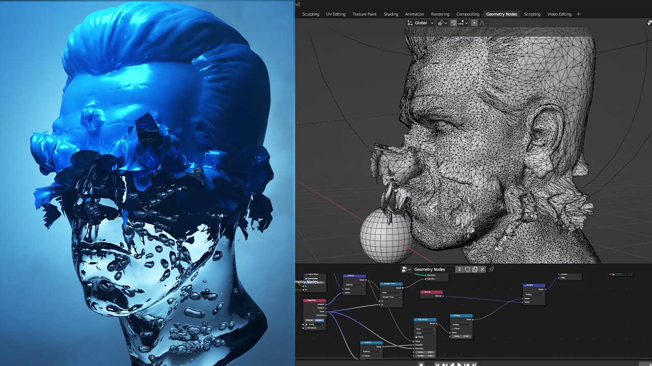 Blender Magic: Watch as Faces Dissolve into Nothingness with Astonishing Effects! Geometry Nodes