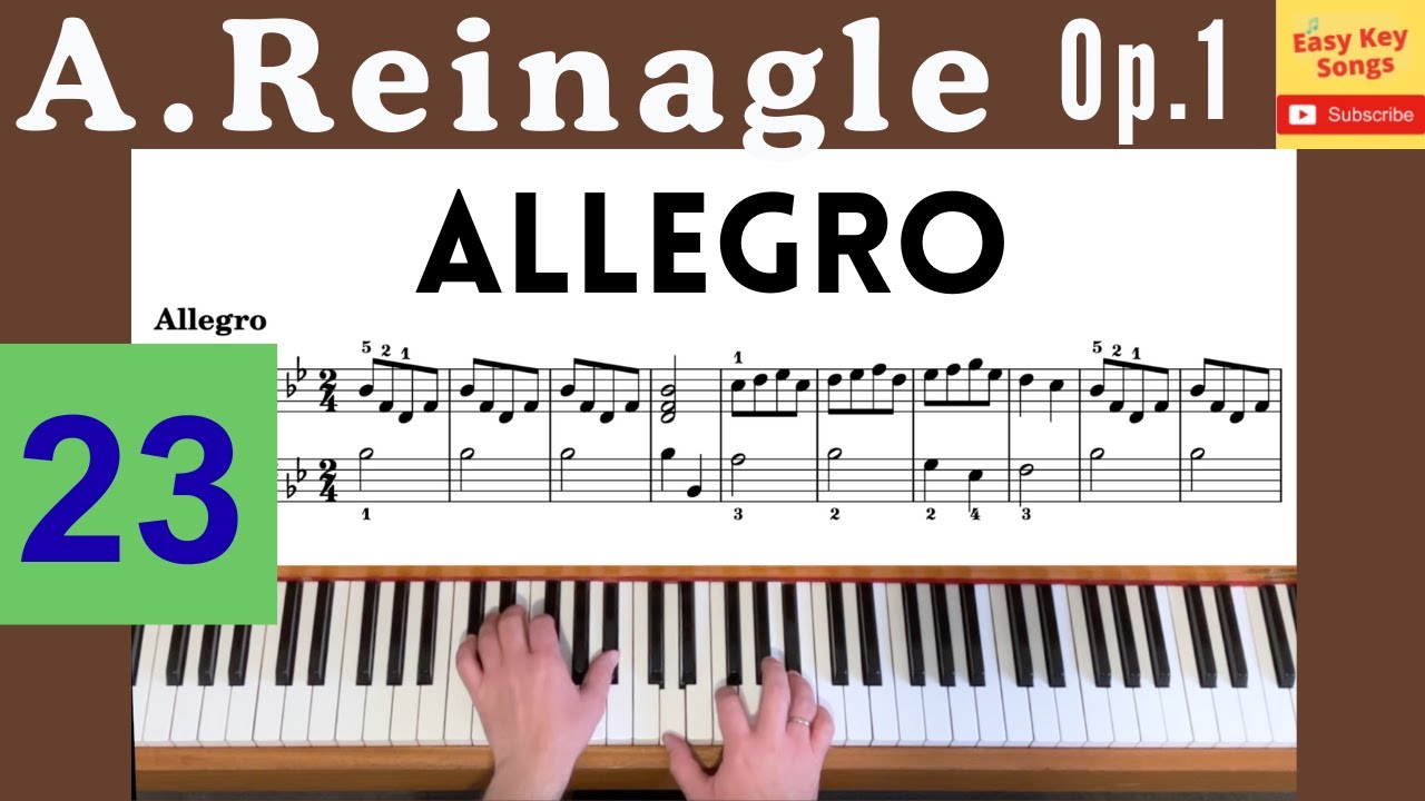 A.Reinagle - 24 Short And Easy Pieces Op.1. No.7 ALLEGRO | Beginner Classical Piano Pieces.