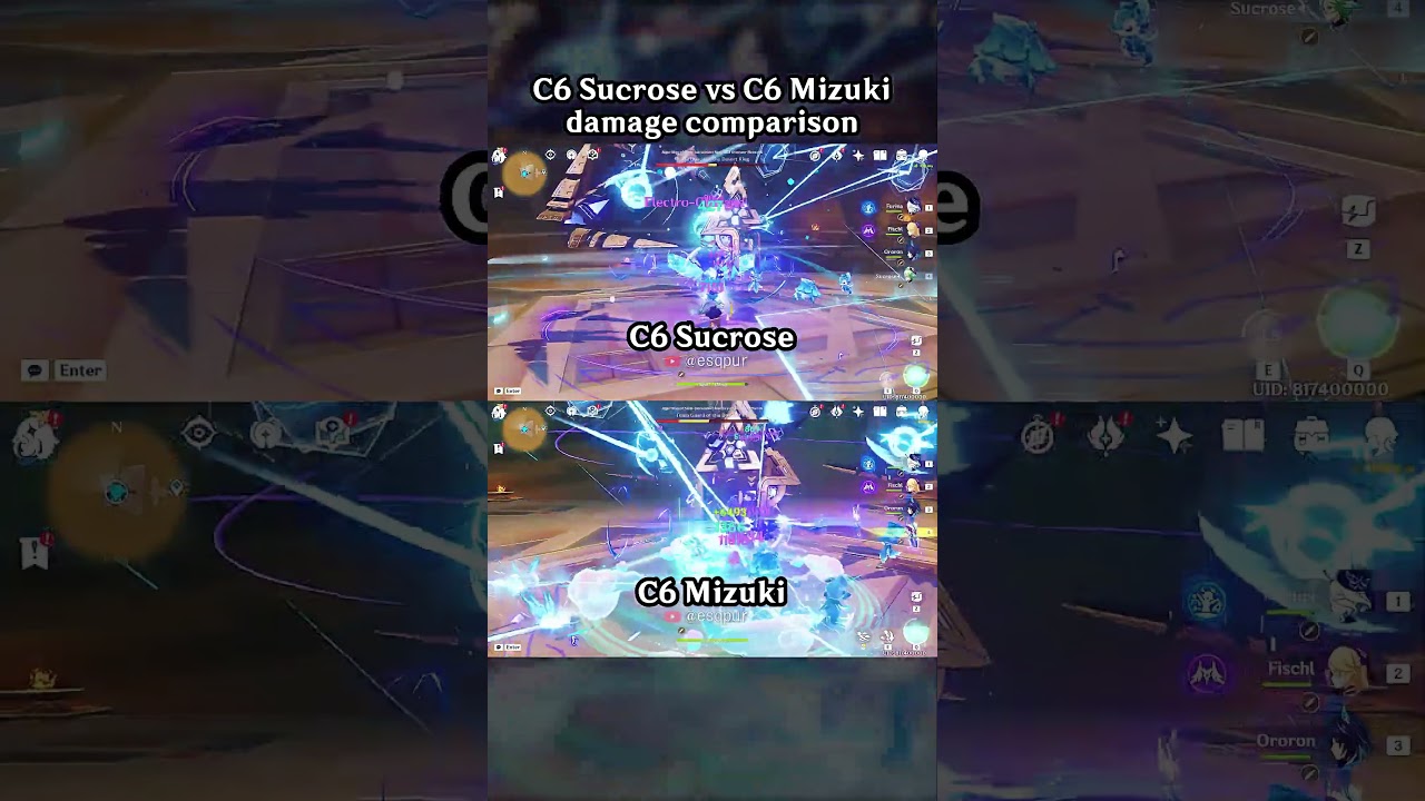 C6 Sucrose vs C6 Mizuki Damage Comparison