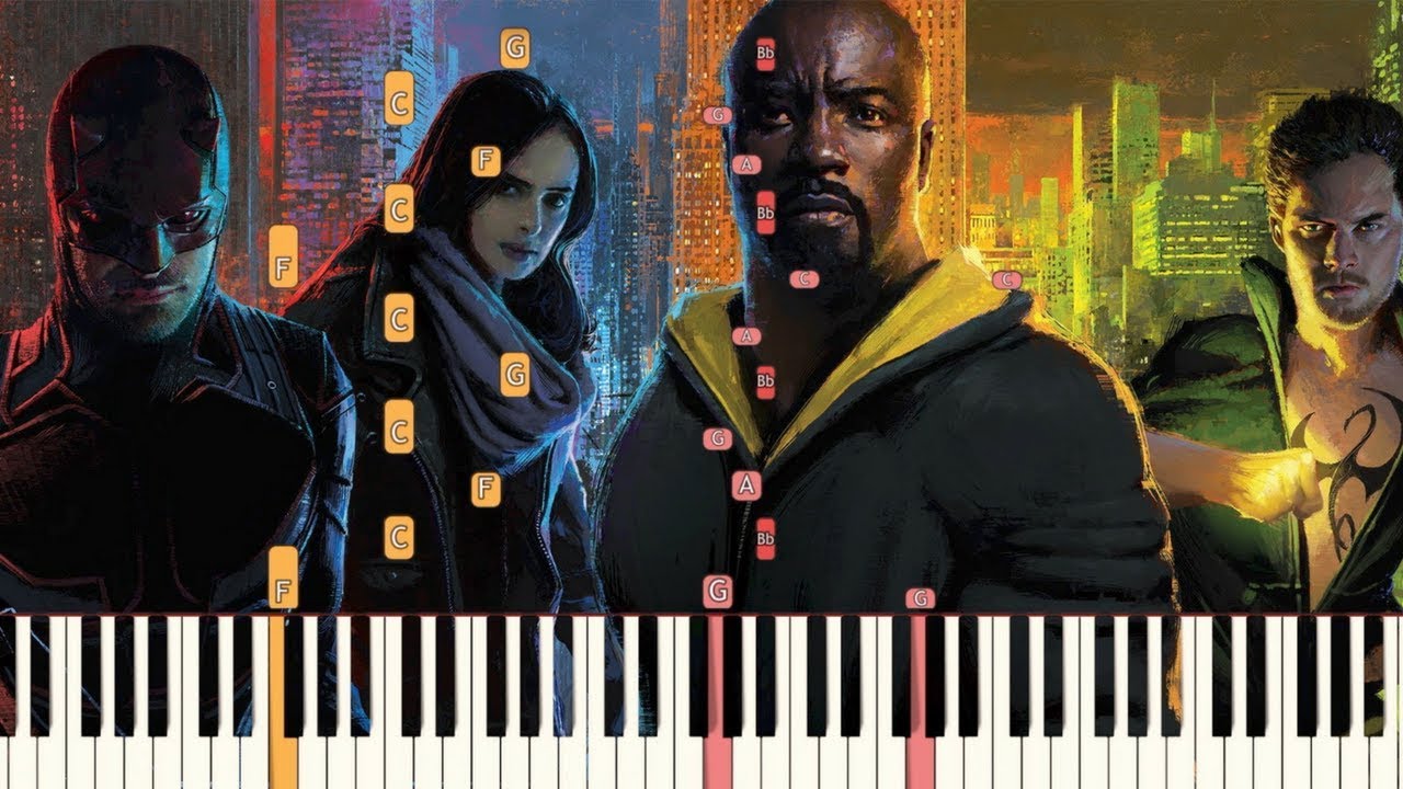 The Defenders - Main Theme [Piano Tutorial] (Synthesia)