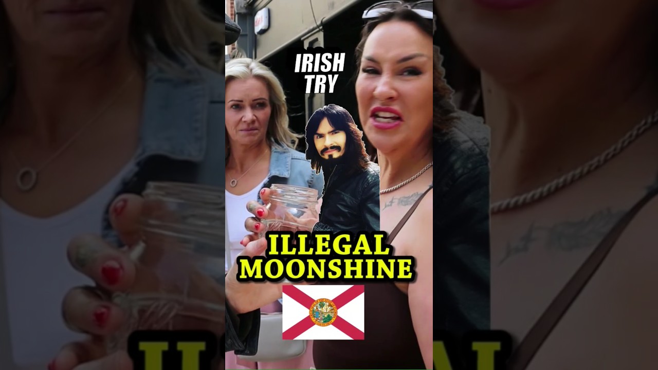 Irish People Try ILLEGAL American Moonshine From Florida @LeatherJacketGuy #Shorts