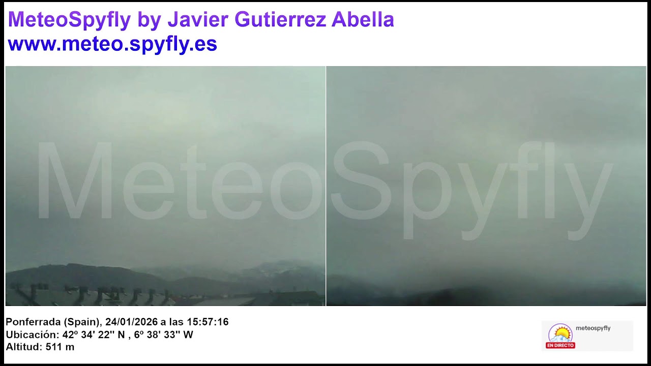 Directo Ponferrada (El Bierzo) - Meteo Spyfly by Javier Gutierrez Abella [WEBCAM LIVE]