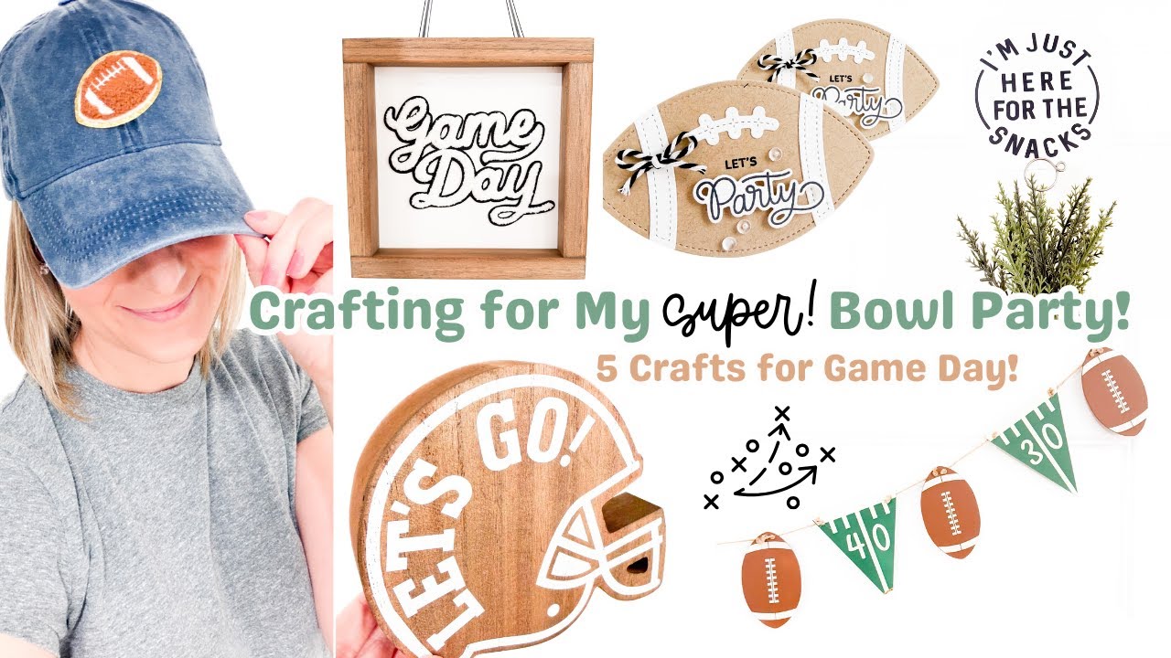 🏈 Crafting For My Super Bowl Party! | 5 Crafts for Game Day!