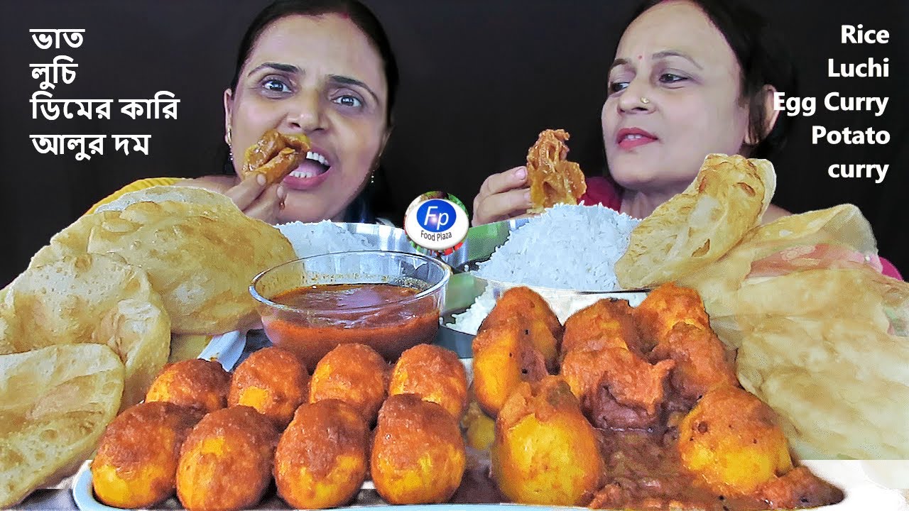 HUGE EGG CURRY RICE LUCHI ALOO DUM EATING CHALLENGE | BHAT DIMER KARI LUCI ALURDOM KHAWA COMPETITION