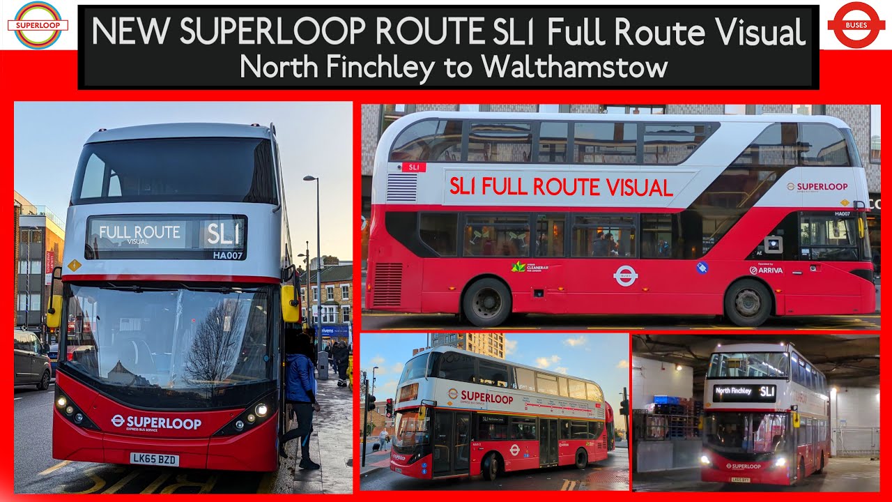 FULL ROUTE VISUAL | NEW SUPERLOOP ROUTE SL1 (North Finchley - Walthamstow) E400 City HA5 LK65BZB