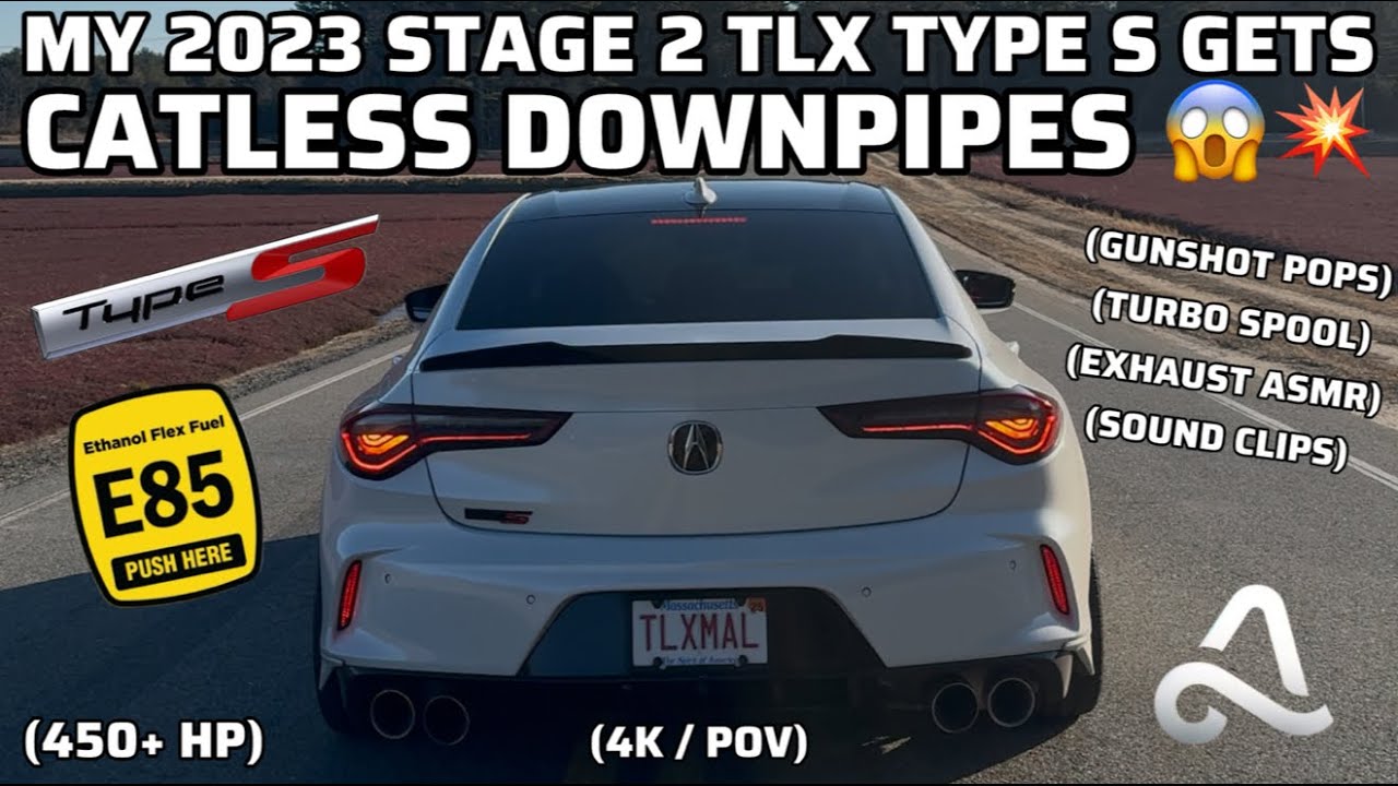 МОЙ STAGE 2 TLX TYPE S ЗВУЧИТ БЕЗУМНО С БЕЗКАТНЫМИ ТРУБАМИ! (ХЛОПКИ ВЫСТРЕЛА! + ОБЗОР)