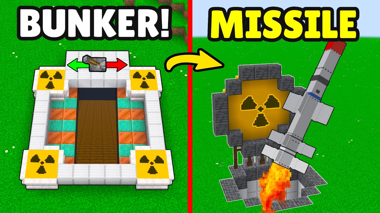 ⚡WORLD'S Safest/Smart Doomsday BUNKER W/ a Working Missile! [Minecraft]