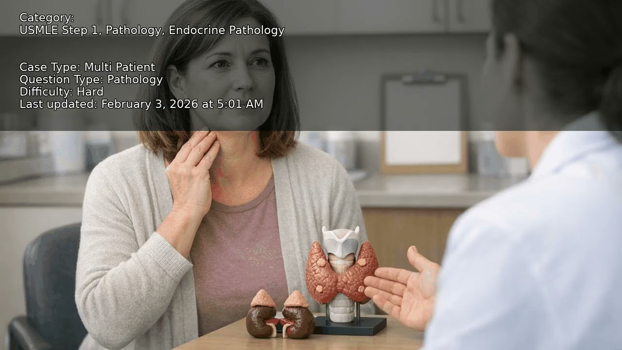 Endocrine Pathology, Pathology, USMLE Step 1 - Full Vignette with Extended Explanations