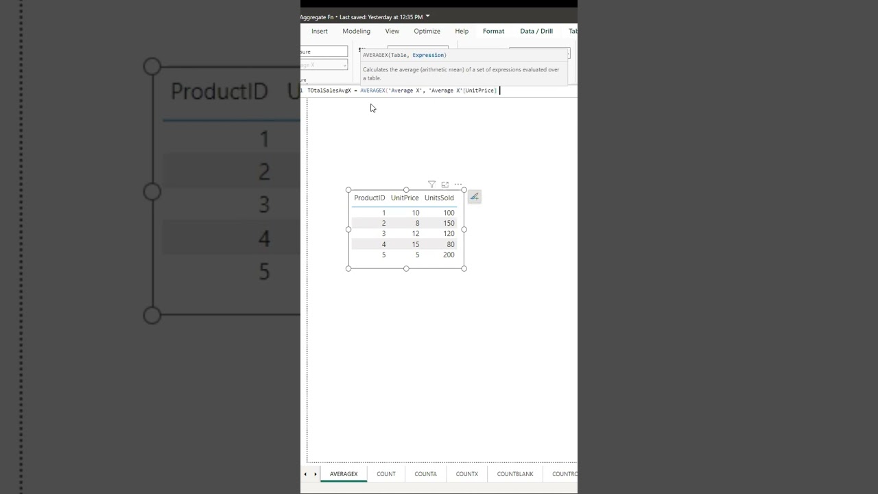 AVERAGEX DAX Function  #powerbi #dataanalysis