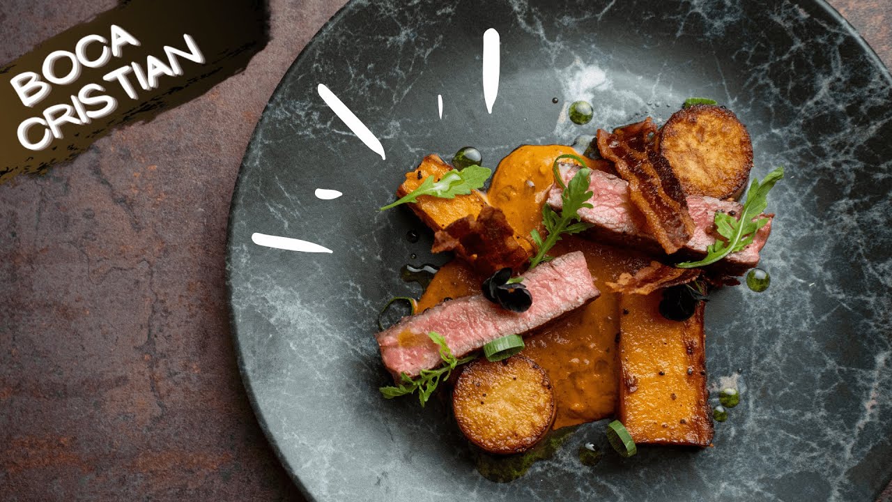 Friptură / Steak de Vită cu cartofi fondanți fine dining (4k) | Boca Cristian