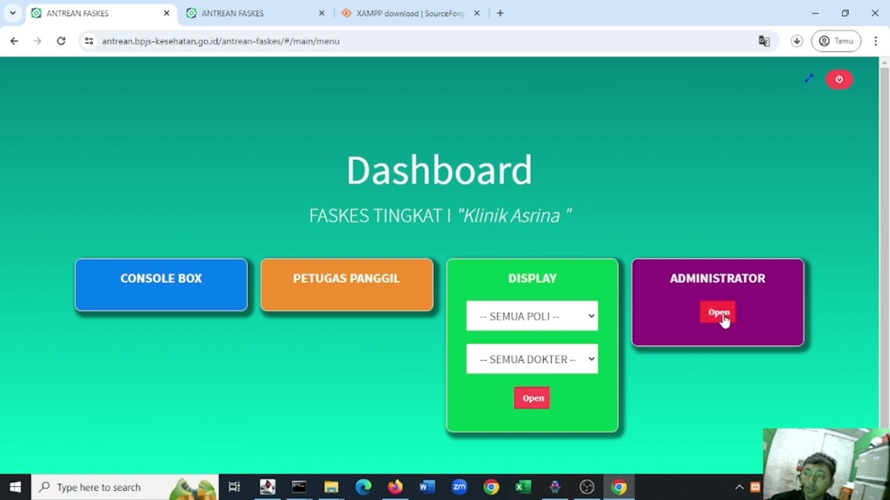 Menampilkan Video Di Display Antrean Faskes