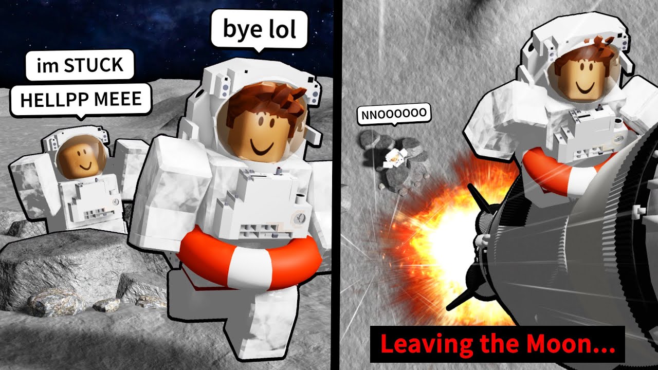I troll Roblox noobs by trapping them on the moon