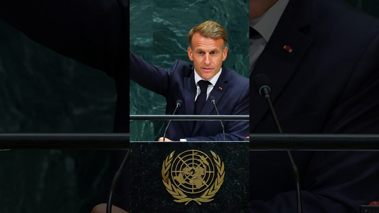 As&iacute; ha sido el DISCURSO de MACRON sobre GAZA en la Asamblea General de las NACIONES UNIDAS #shorts