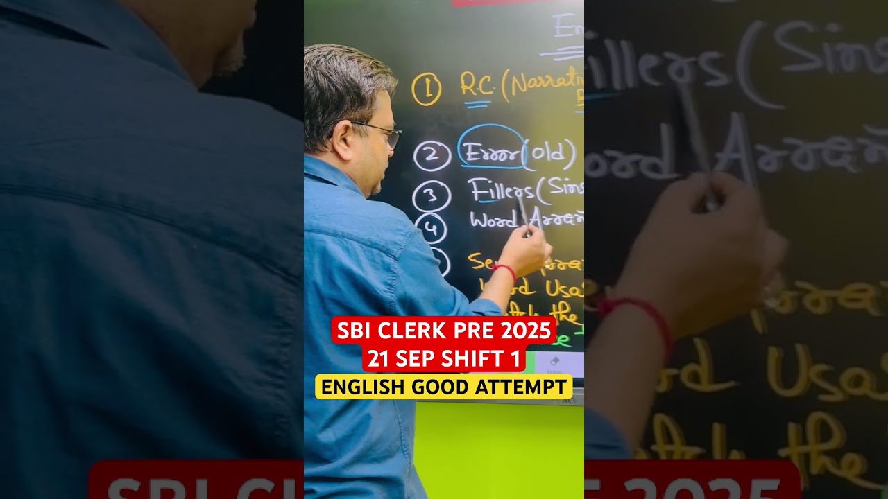 SBI Clerk Pre 2025 Exam analysis 21 SEP Shift 1 #sbiclerk #bankexam #ibpsclerk #englishbysantoshray