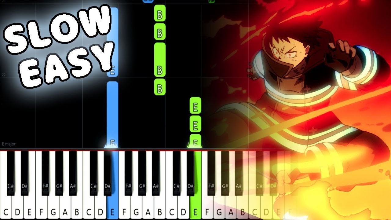 Inferno - Fire Force (Enen no Shouboutai) OP - SLOW EASY Piano Tutorial [animelovemen]