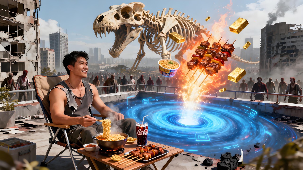 【新劇完結】🔥自家次臥竟能直通末日世界?看他在末日世界賣泡面燒烤開啟躺贏人生！